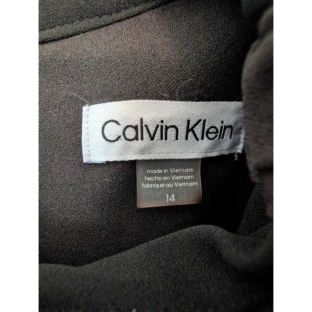 Calvin Klein Women’s Sheath Dress Black Sleeveless Mock Neck Bow Back Zip 14 - Picture 4 of 8